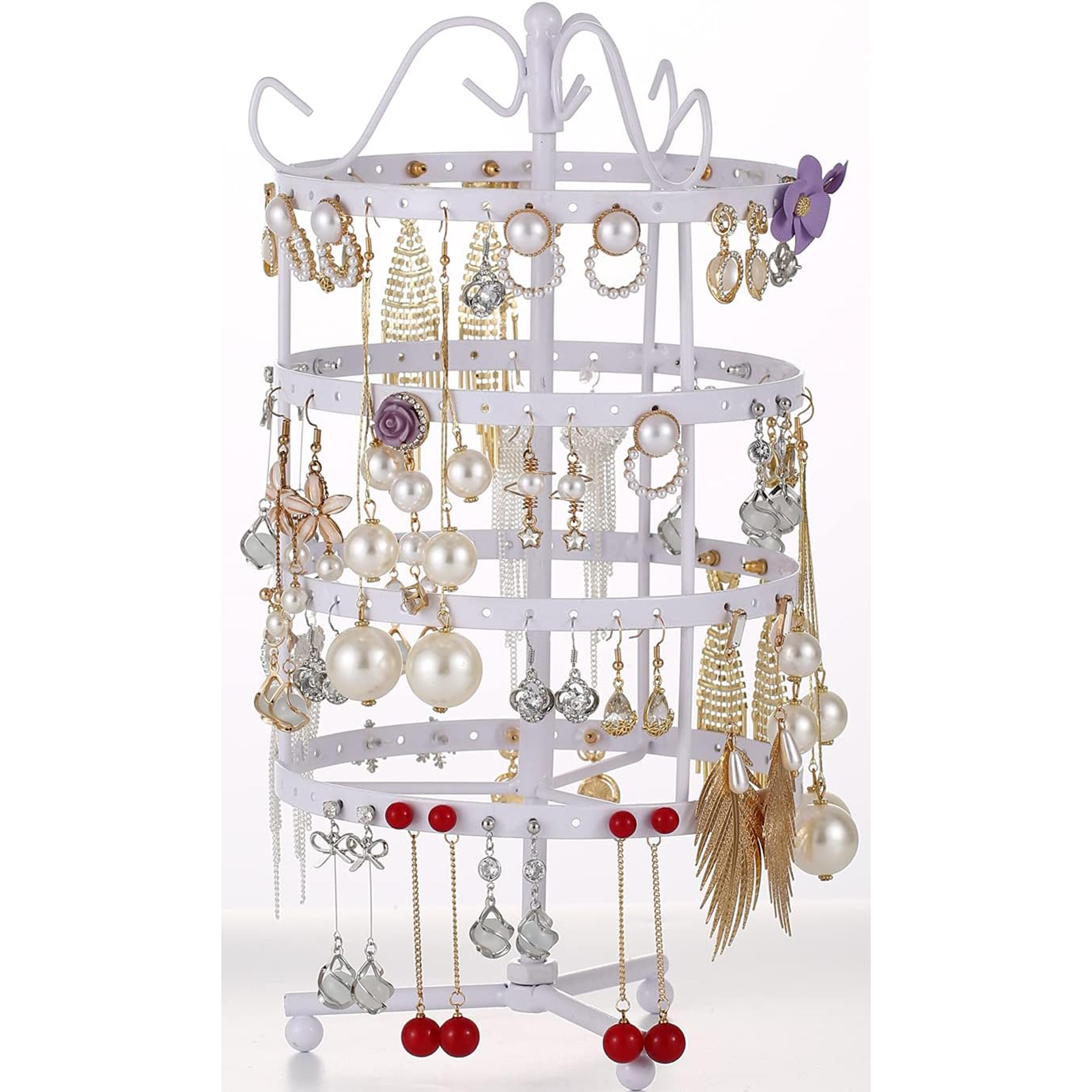 Jewelry Holder,360 Rotating Earring Holder Organizer Jewelry Stand-Birthstone Jewelry