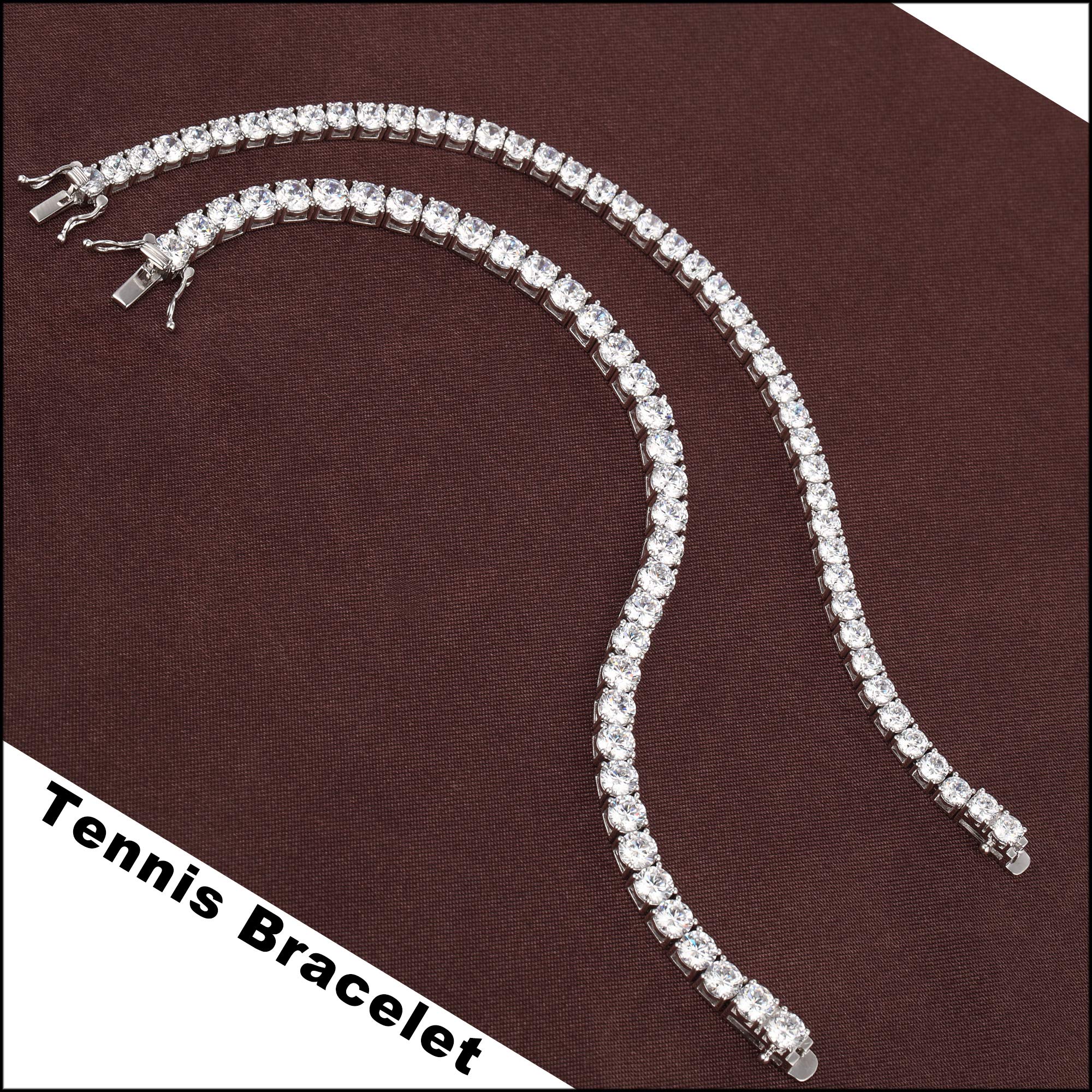 14k Gold Plated Cubic Zirconia Tennis Bracelet | Size 6.5-7.5 Inch-Birthstone Jewelry