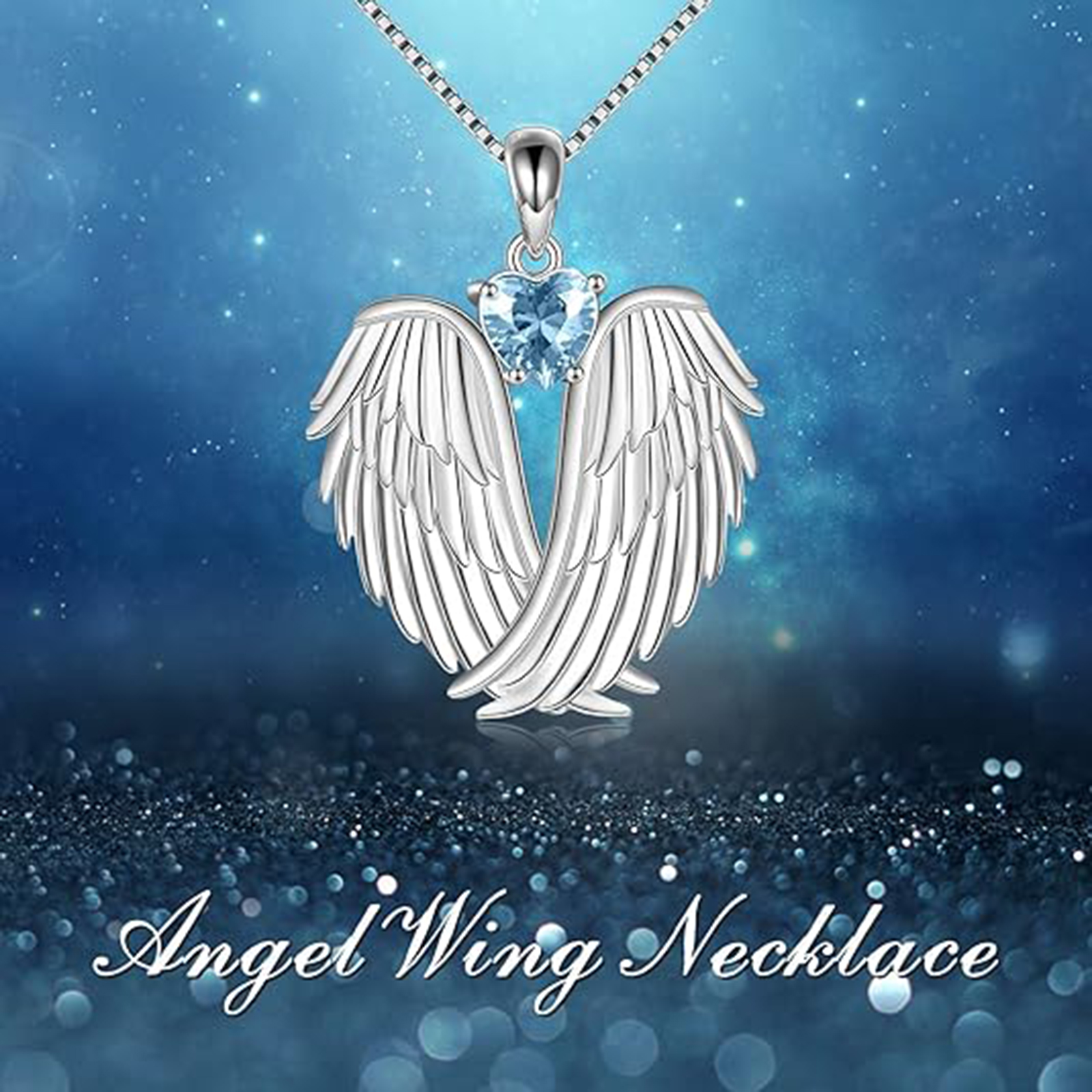 December Birthstone Angel Pendant Necklace l  Christmas Jewelry Gifts