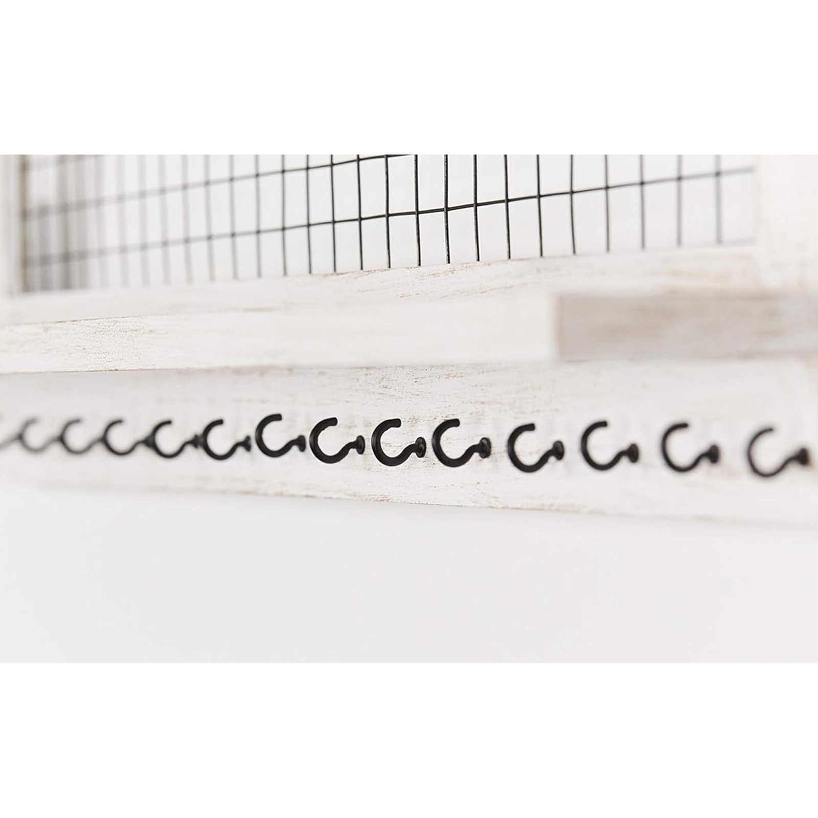 Wooden Wall-Mounted Jewelry Organizer – Removable Bracelet Rod & Earring Holder