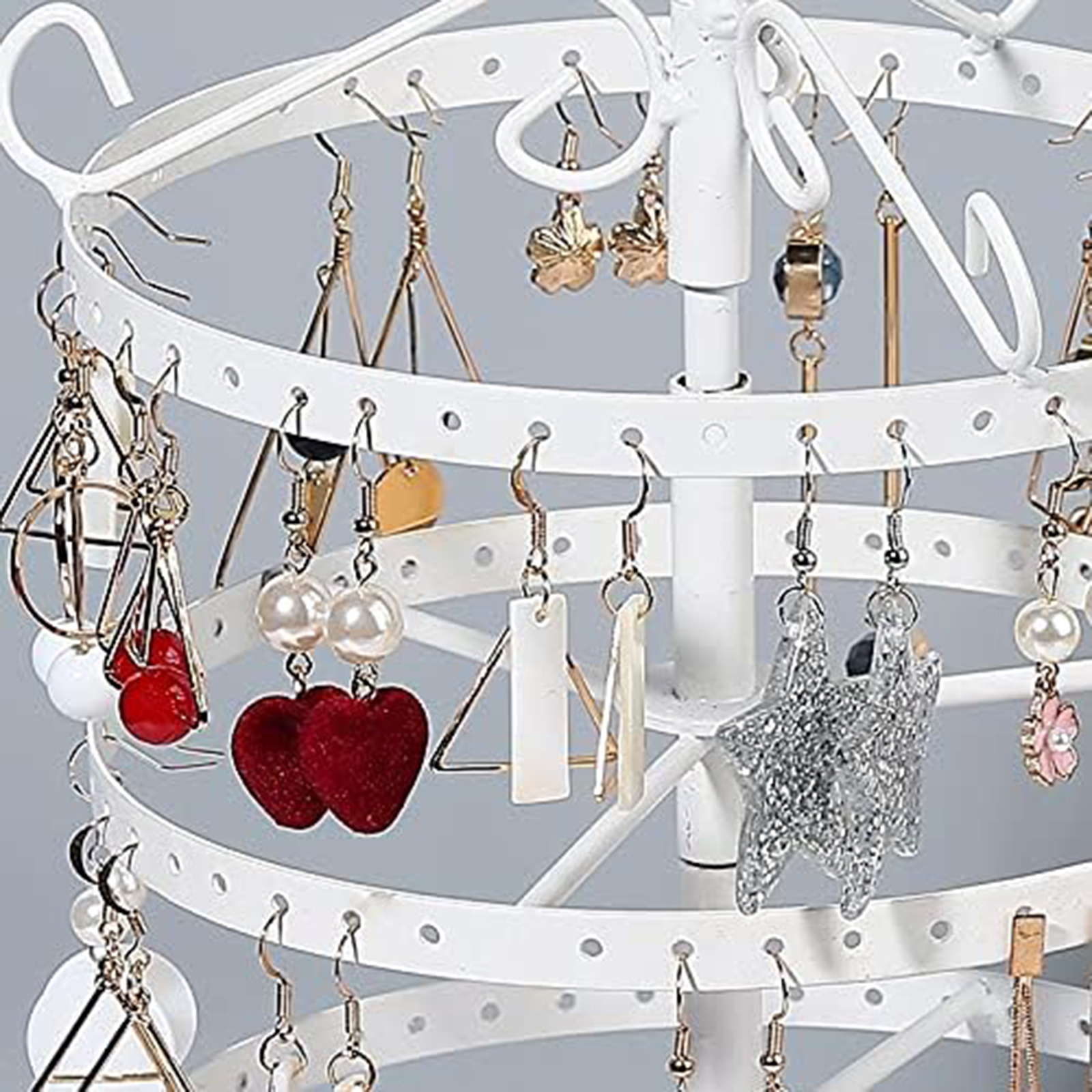 Jewelry Holder,360 Rotating Earring Holder Organizer Jewelry Stand-Birthstone Jewelry