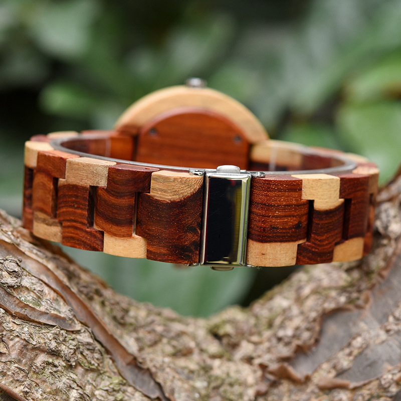 Men's watches wood watch double movement GMT dual time large dial-Birthstone Jewelry