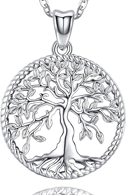 S925 Sterling Silver Tree of Life Gemstone Pendant Necklace-Birthstone Jewelry