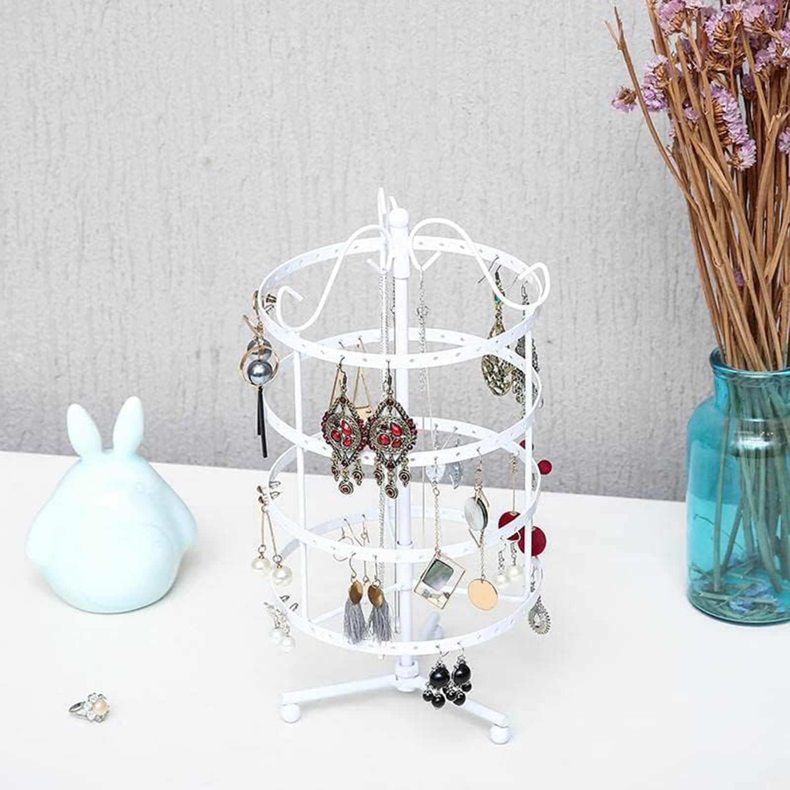 Jewelry Holder,360 Rotating Earring Holder Organizer Jewelry Stand-Birthstone Jewelry