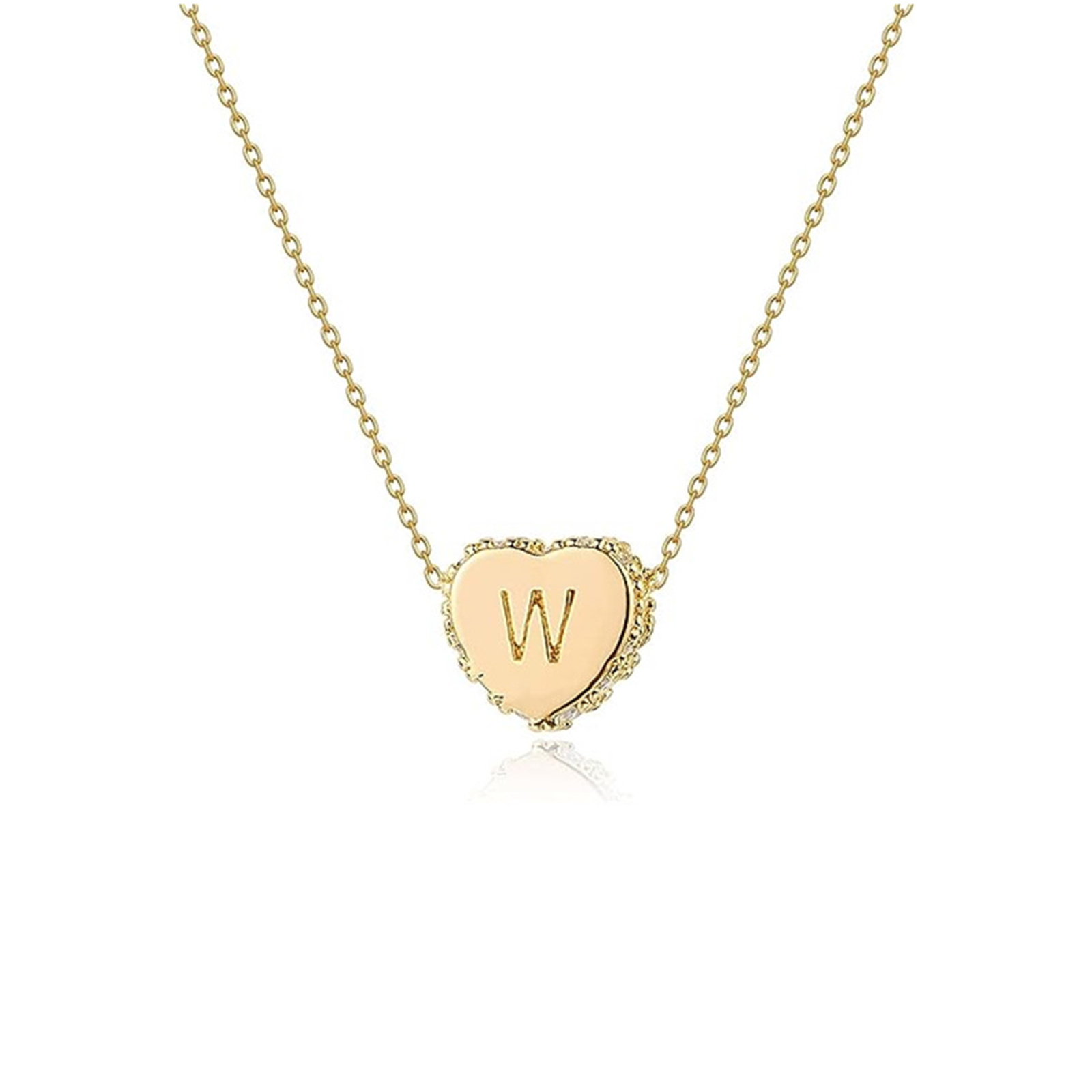 Gold Plated Handmade Dainty Letter Heart Necklace-Birthstone Jewelry