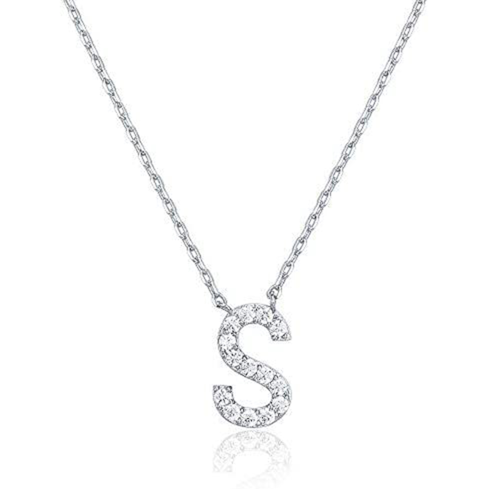Cubic Zirconia Necklace A Letter Necklace For Her-Birthstone Jewelry