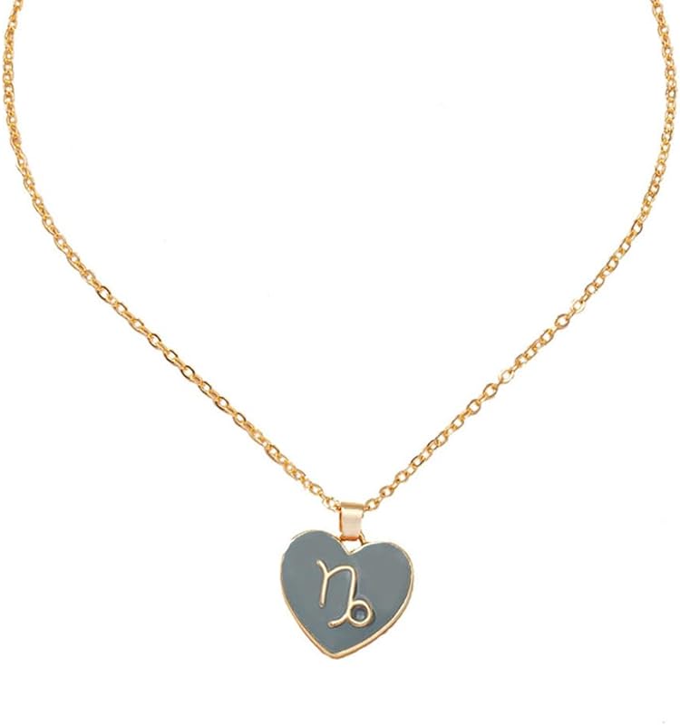 Zodiac Heart Shape Pendant Necklace-Birthstone Jewelry