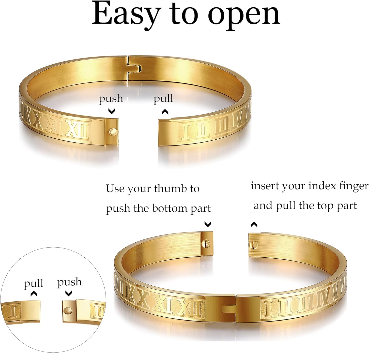 Men's Gold Plated Stacking Bracelet-Birthstone Jewelry