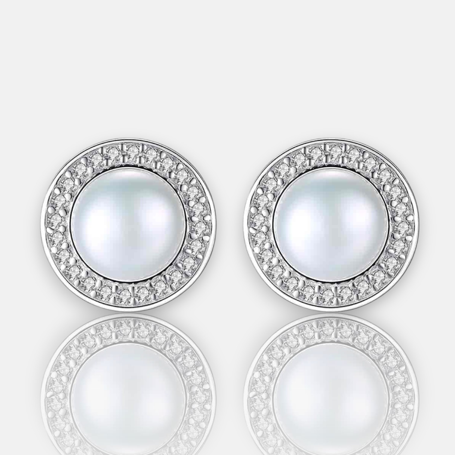 Round Pearl Earrings for Ladies – Elegant S925 Sterling Silver Jewelry