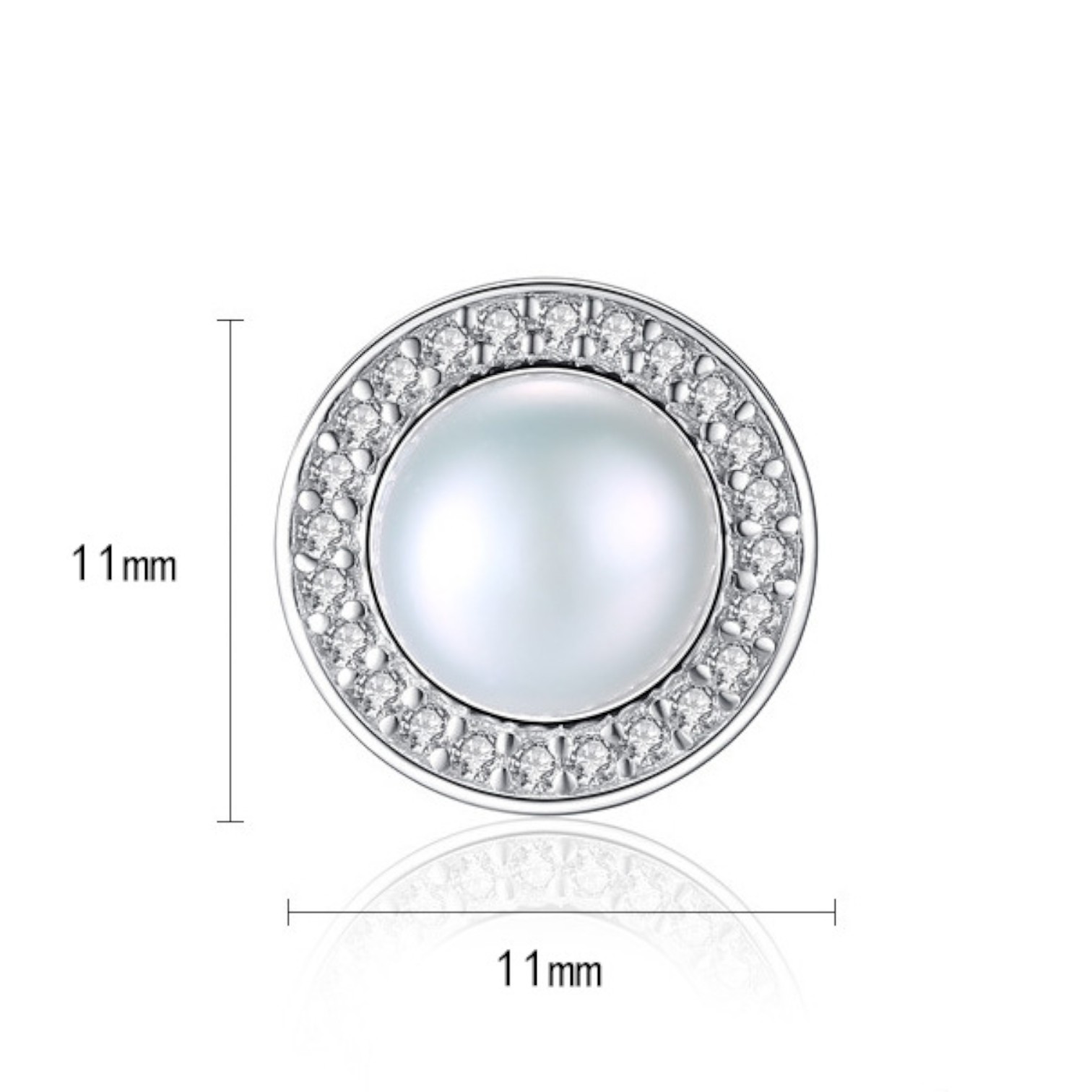 Round Pearl Earrings for Ladies – Elegant S925 Sterling Silver Jewelry