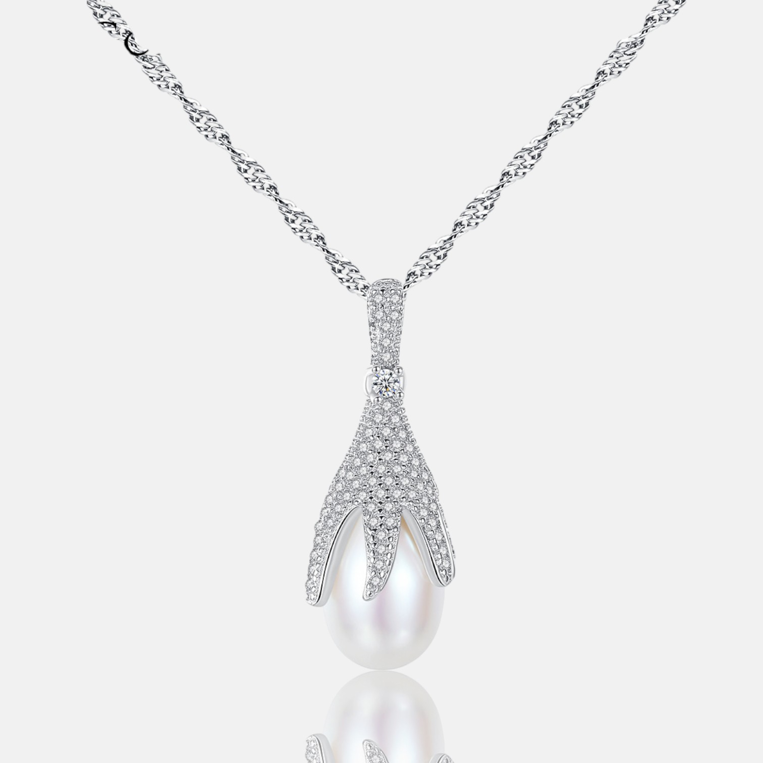Silver Pearl Pendant – Elegant S925 Sterling Silver Necklace for Women