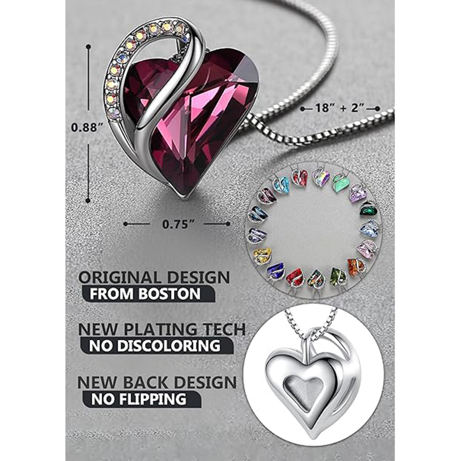 February Birthstone Birthstone Pendant Necklace-Pisces Birthstone-Birthstone Jewelry