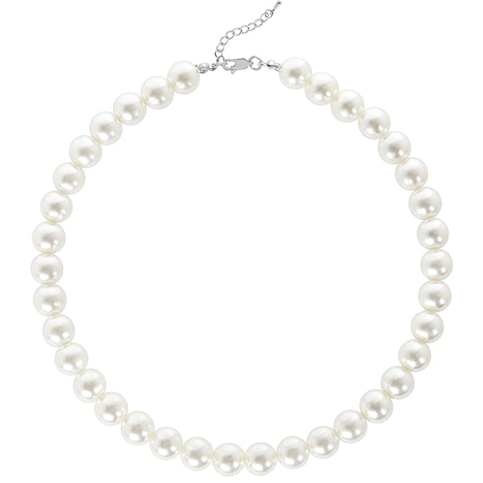 Round Imitation Pearl Necklace Wedding Pearl Necklace for Brides-Birthstone Jewelry