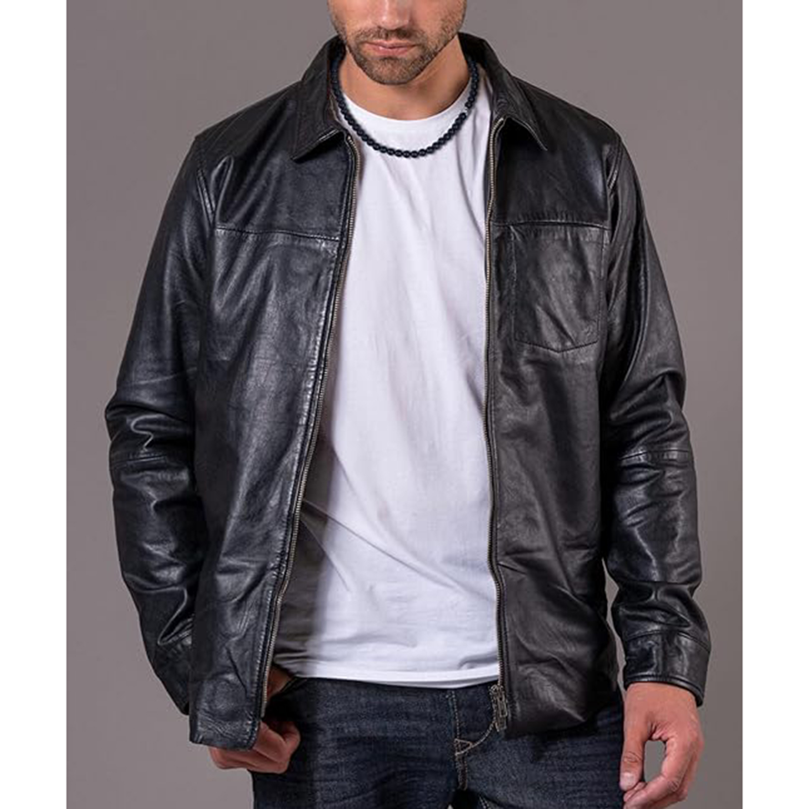 Men's Gemstone Beaded Crystal Necklace-Birthstone Jewelry