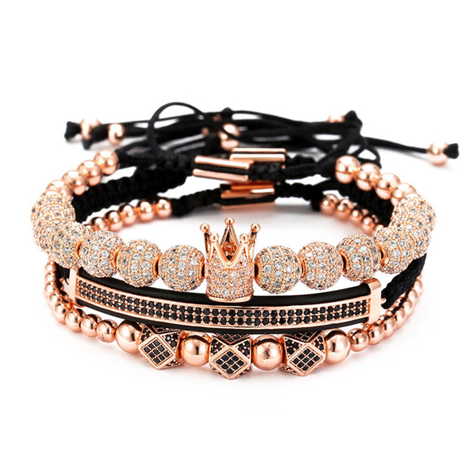 Imperial Crown King Gold  Bracelet Mens / Stainless Steel Bracelets for Men -Birthstone Jewelry