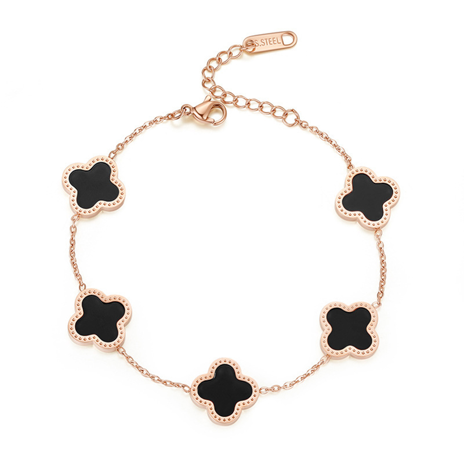 Four-Leaf Clover Five-Flower Bracelet 18k Rose Gold Bracelet