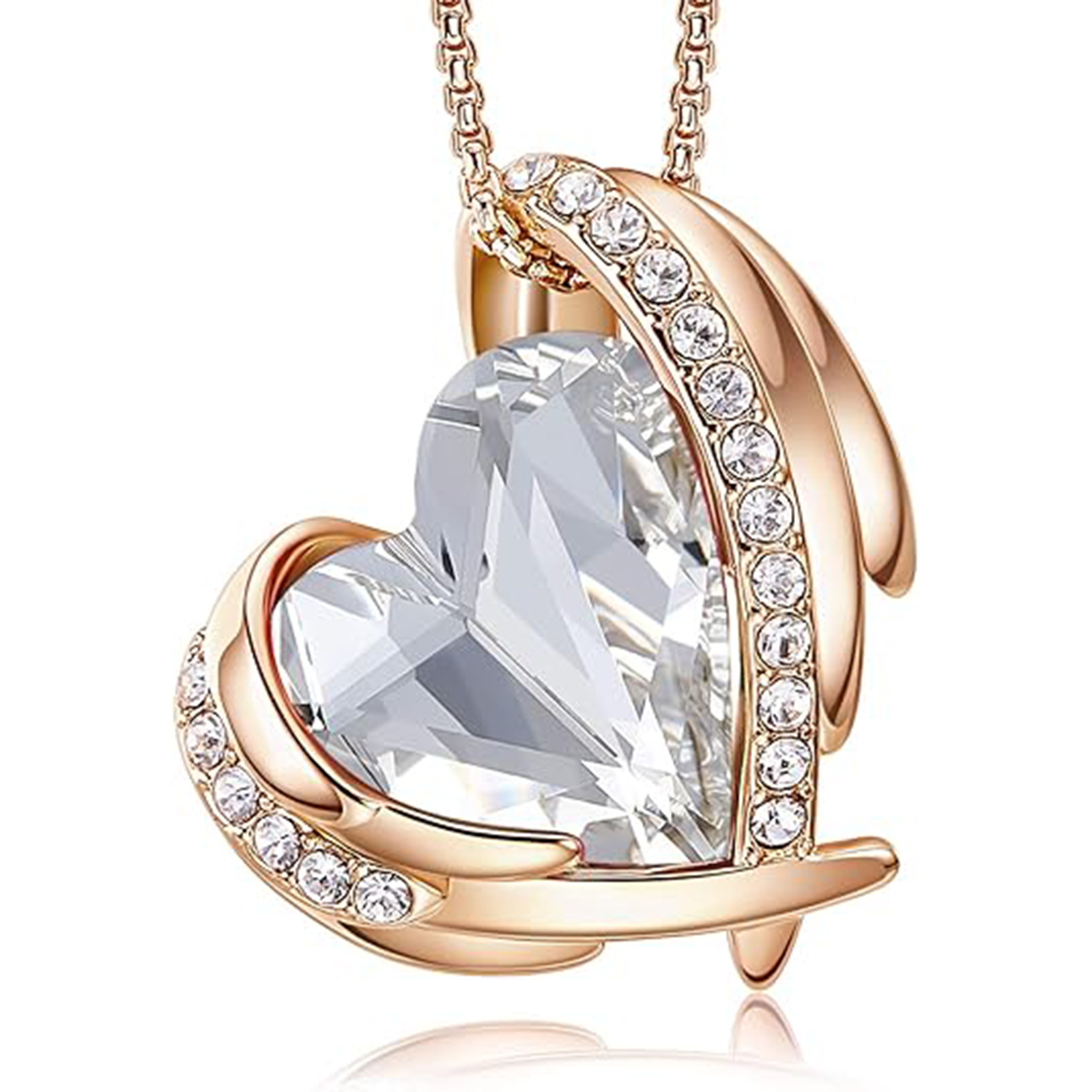 April Birthstone Heart Pendant Necklaces-Aries Birthstone