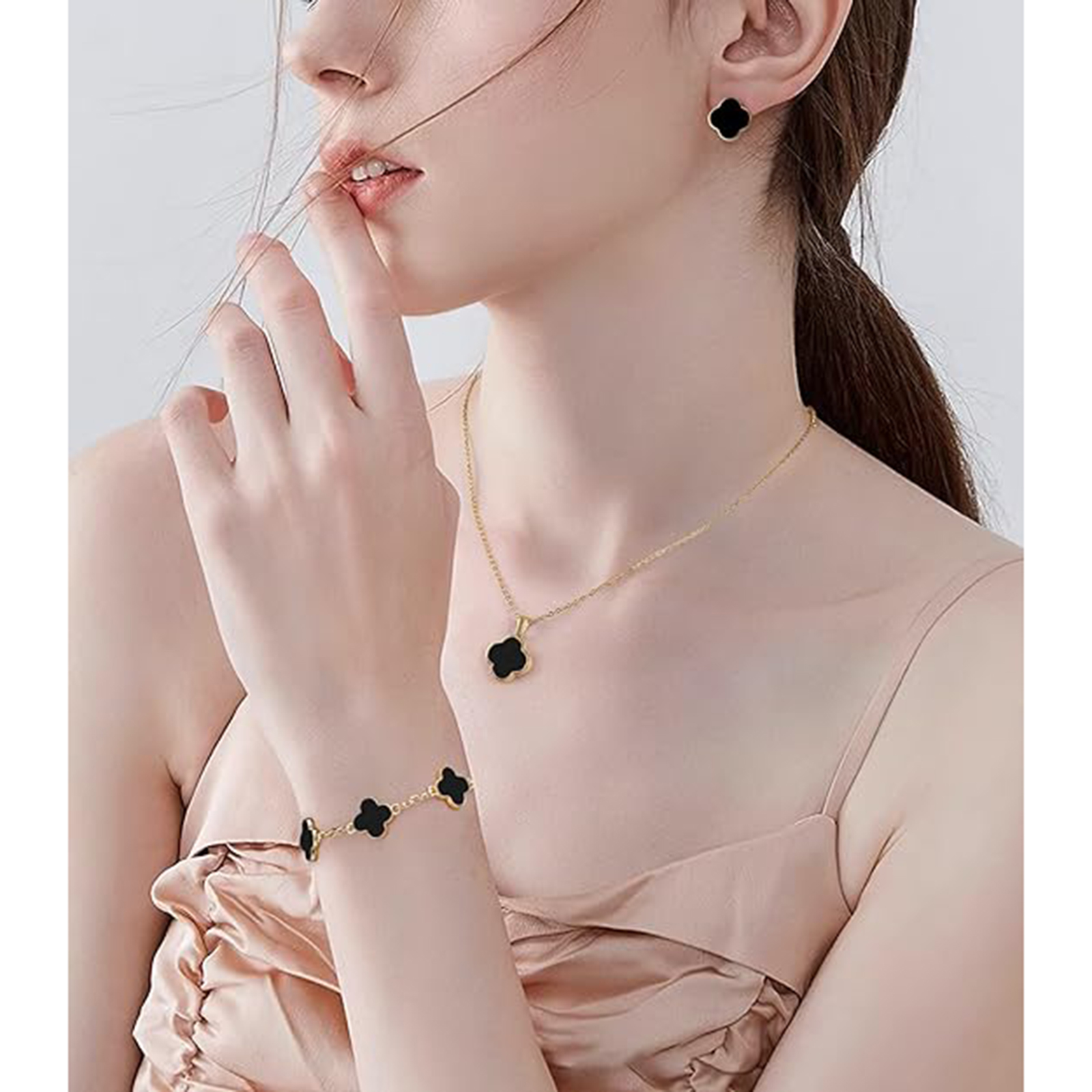 Four-Leaf Clover Five-Flower Bracelet 18k Rose Gold Bracelet