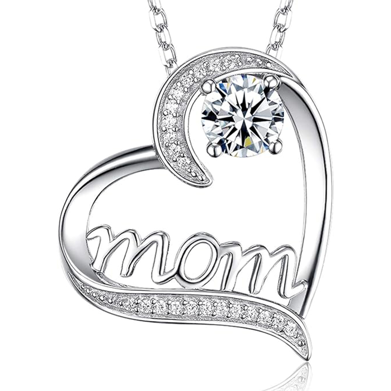 April Birthstone 925 Sterling Silver Necklace for Women 