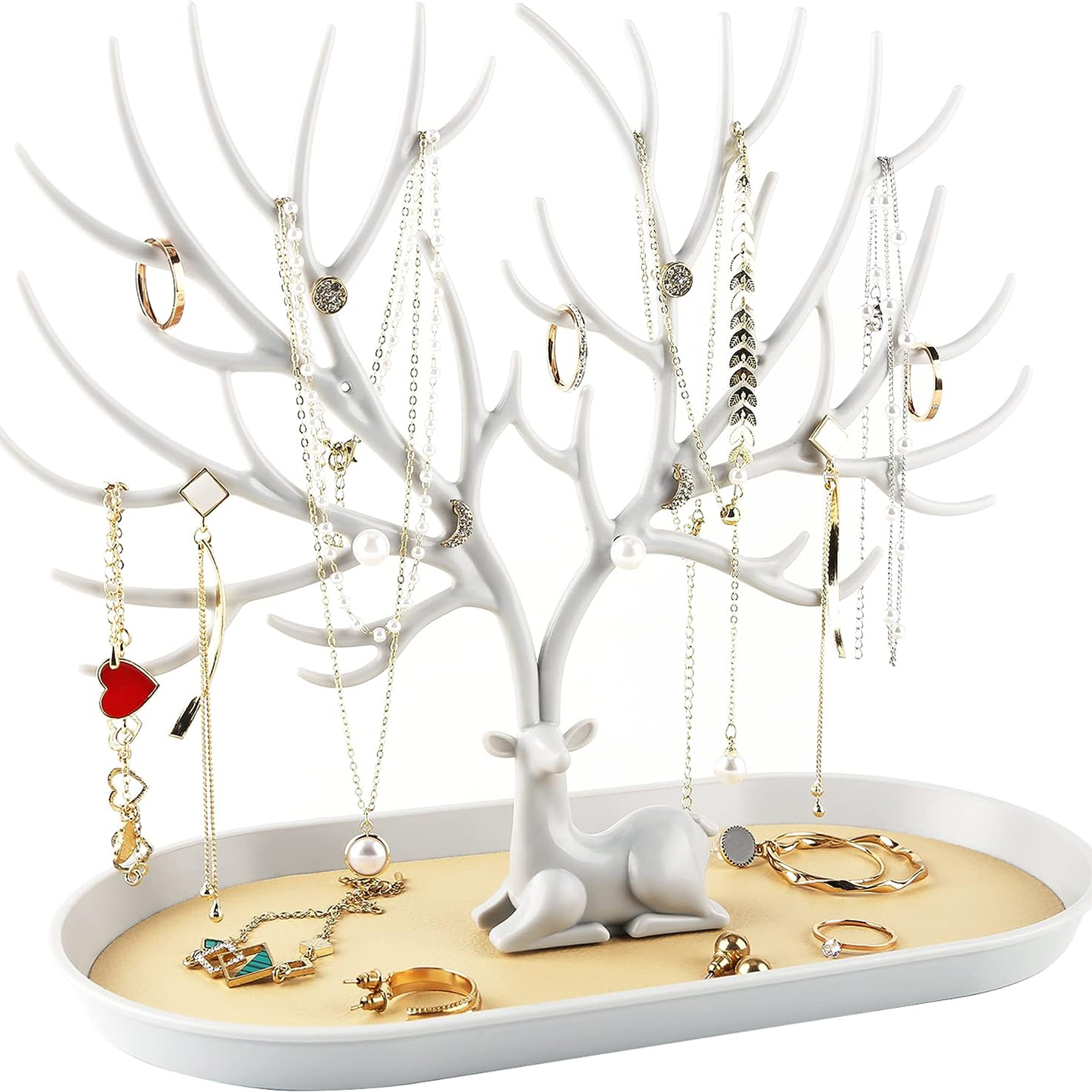 Antler Jewelry Stand – Aluminum Handle Hanging Organizer