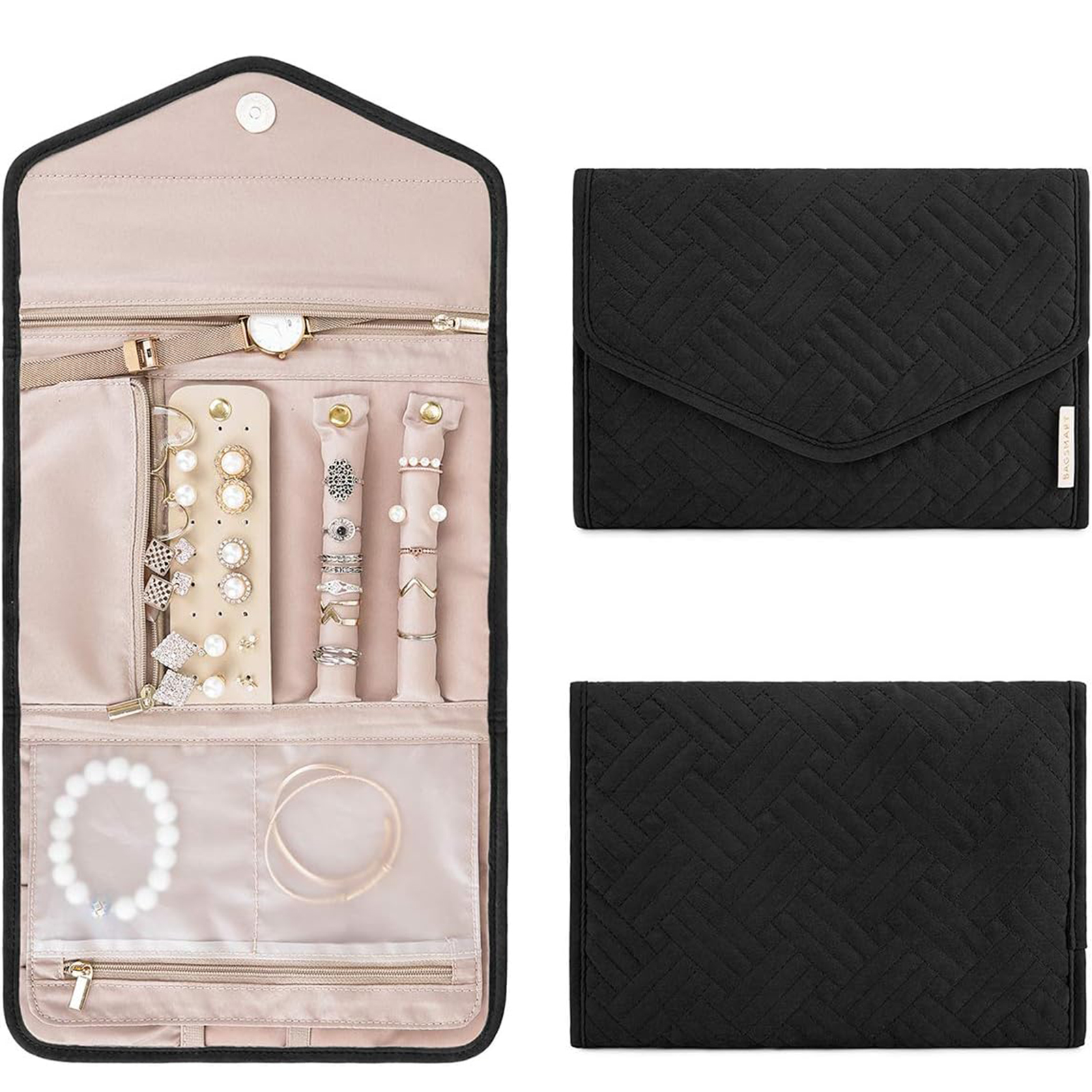 Travel Jewelry Organizer Case Foldable Jewelry Roll-Birthstone Jewelry