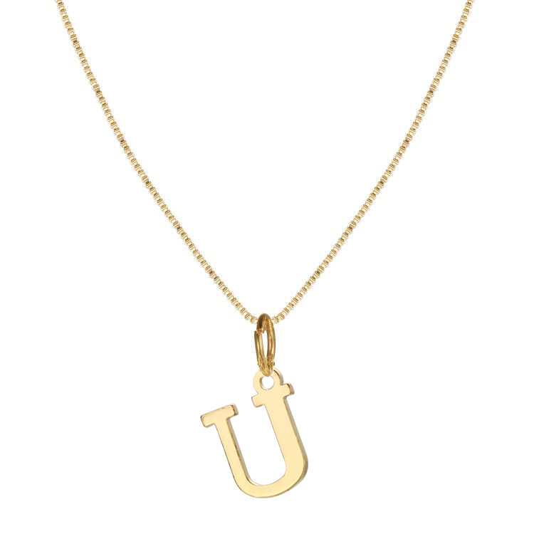 14K Gold Plated Letter Necklace -Permanent Jewelry  A-Z-Birthstone Jewelry