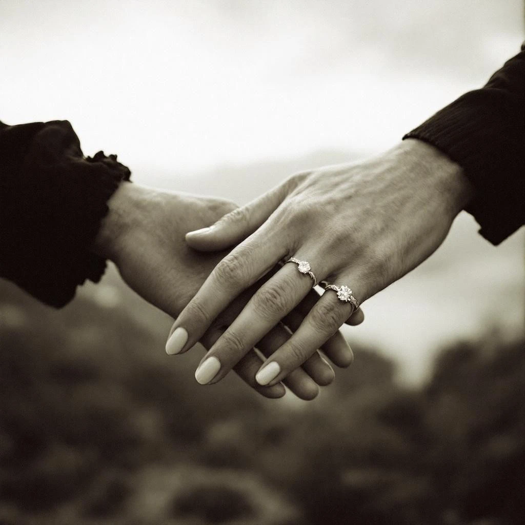 Matching couple rings in sterling silver with engraved initials