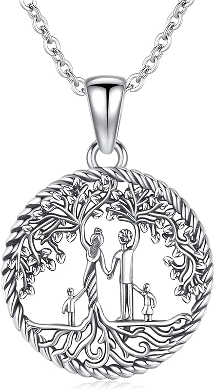 S925 Sterling Silver Tree of Life Gemstone Pendant Necklace-Birthstone Jewelry