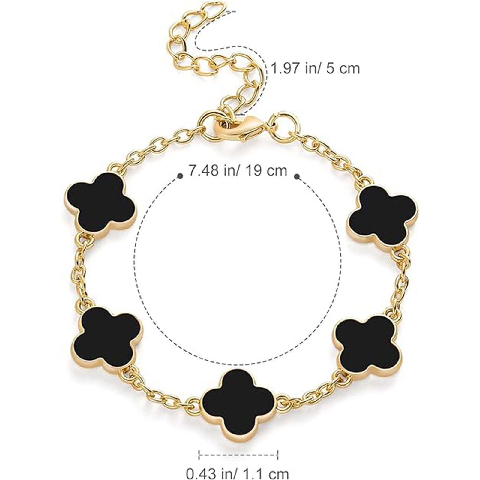 Four-Leaf Clover Five-Flower Bracelet 18k Rose Gold Bracelet