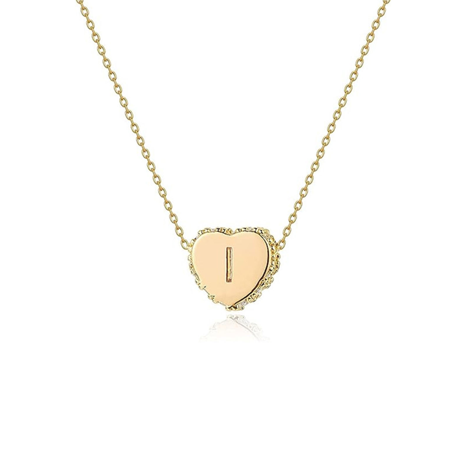 Gold Plated Handmade Dainty Letter Heart Necklace-Birthstone Jewelry