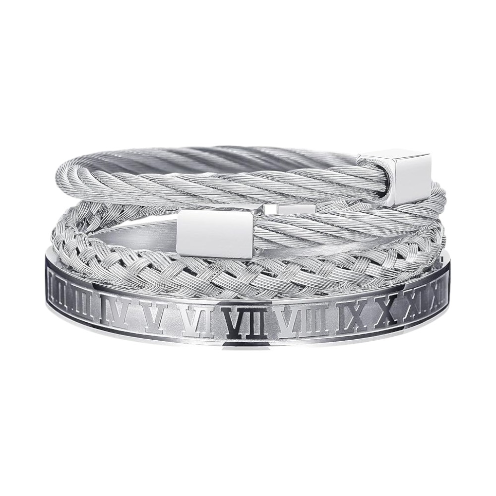 Men's Gold Plated Stacking Bracelet