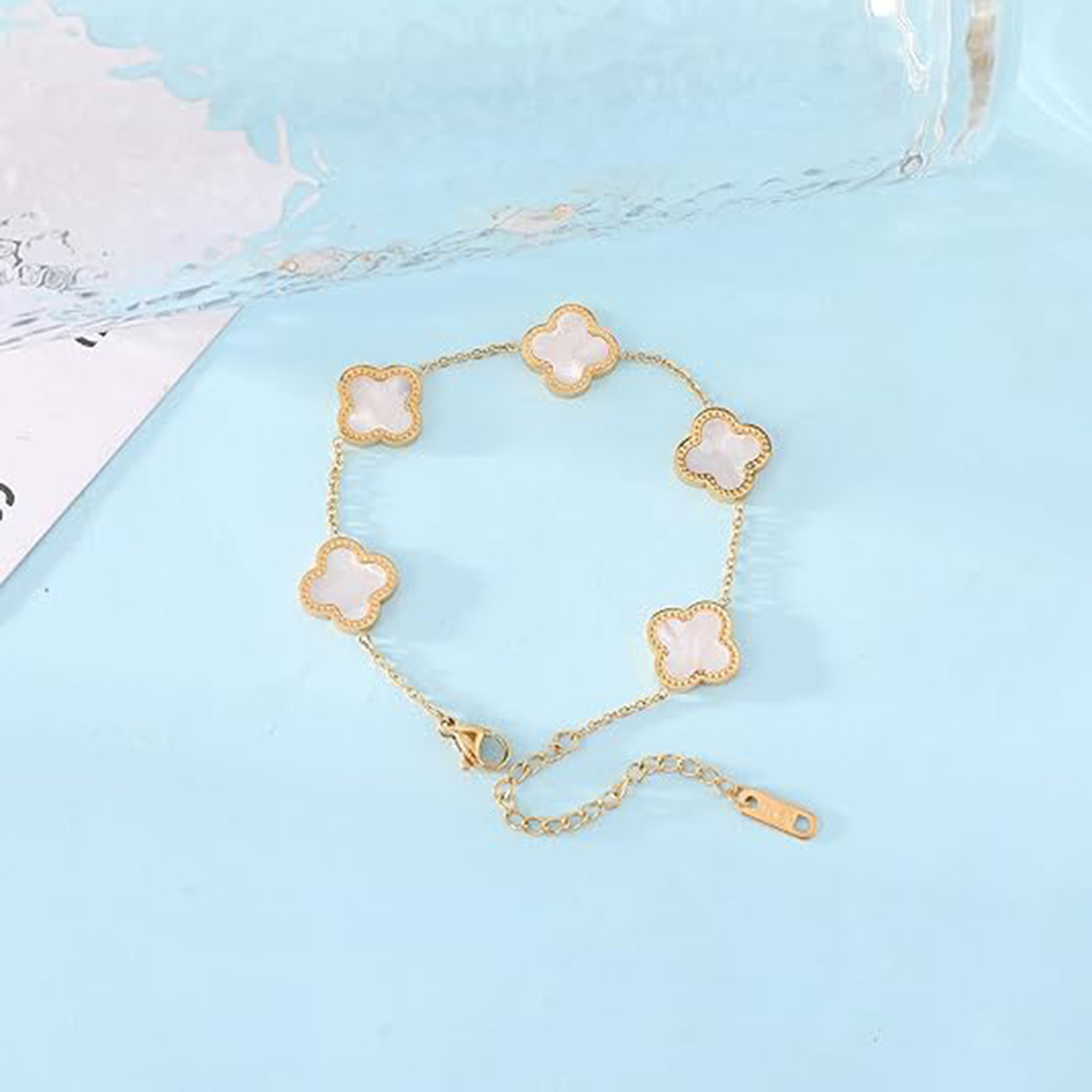 Four-Leaf Clover Five-Flower Bracelet 18k Rose Gold Bracelet