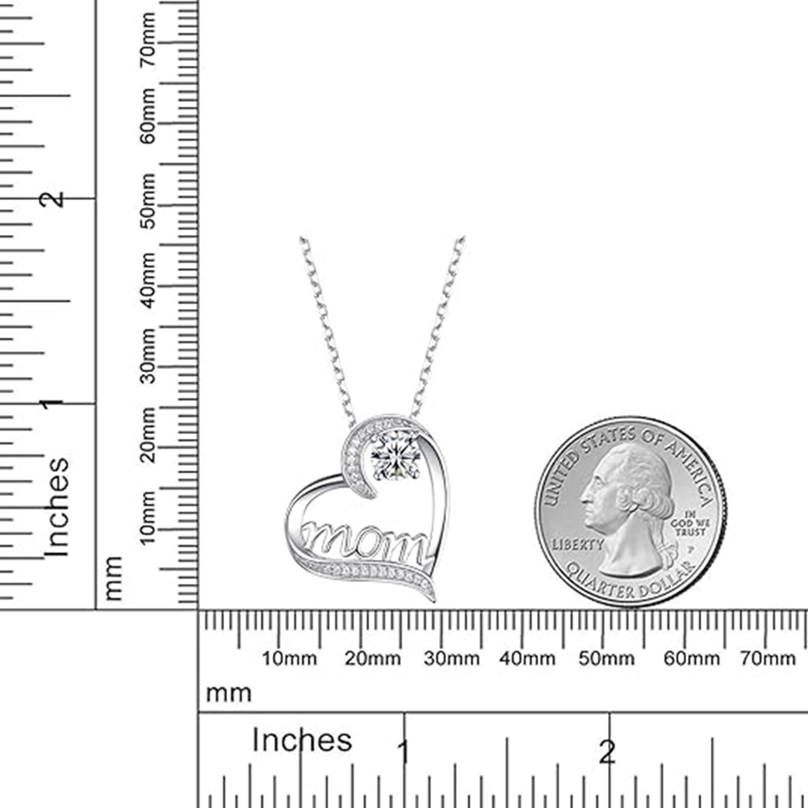 April Birthstone 925 Sterling Silver Necklace for Women 