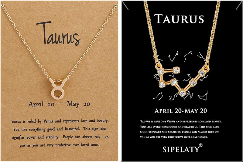 12 Constellation Gold Pendant Necklace with Diamonds -Birthstone Jewelry