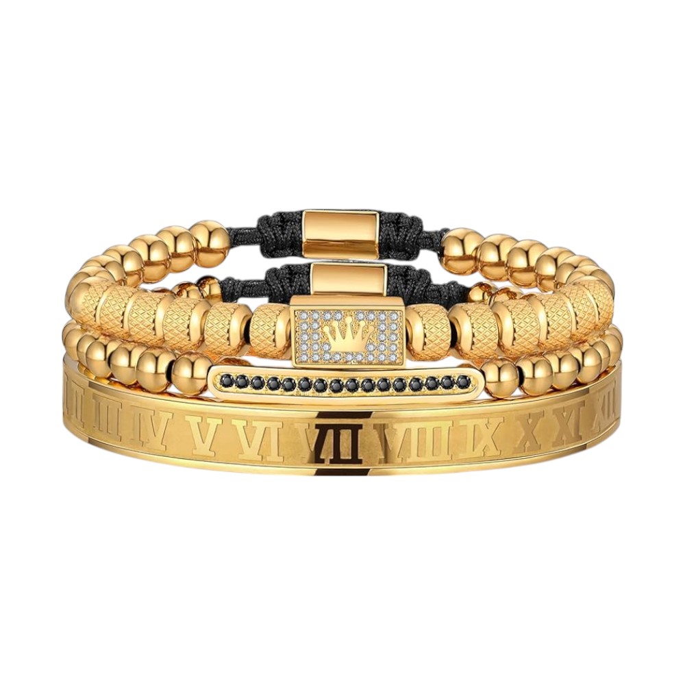 Men's Gold Plated Stacking Bracelet