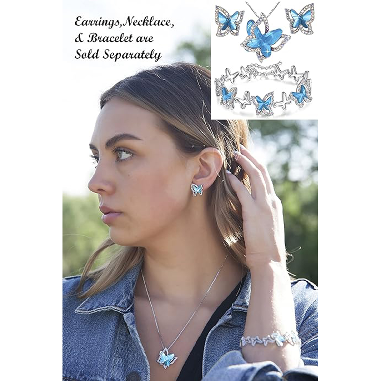 March Birthstone Butterfly Birthstone Crystal Necklace- Pisces Birthstone-Birthstone Jewelry