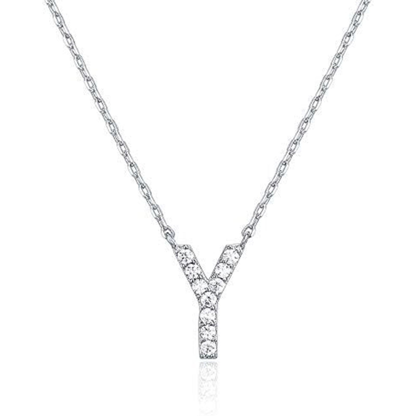 Cubic Zirconia Necklace A Letter Necklace For Her-Birthstone Jewelry