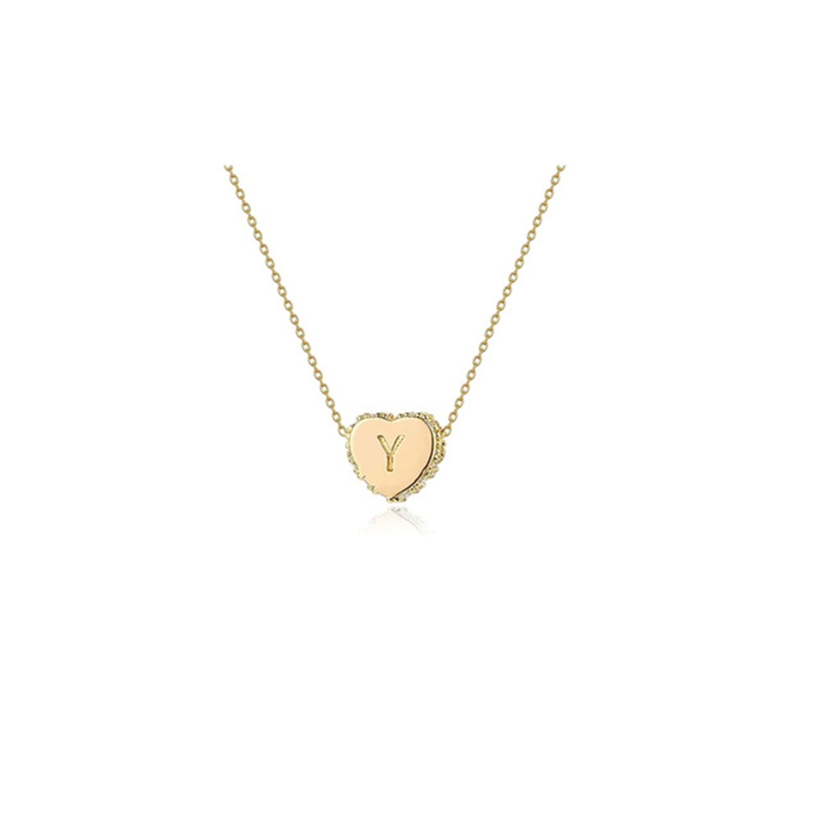 Gold Plated Handmade Dainty Letter Heart Necklace-Birthstone Jewelry
