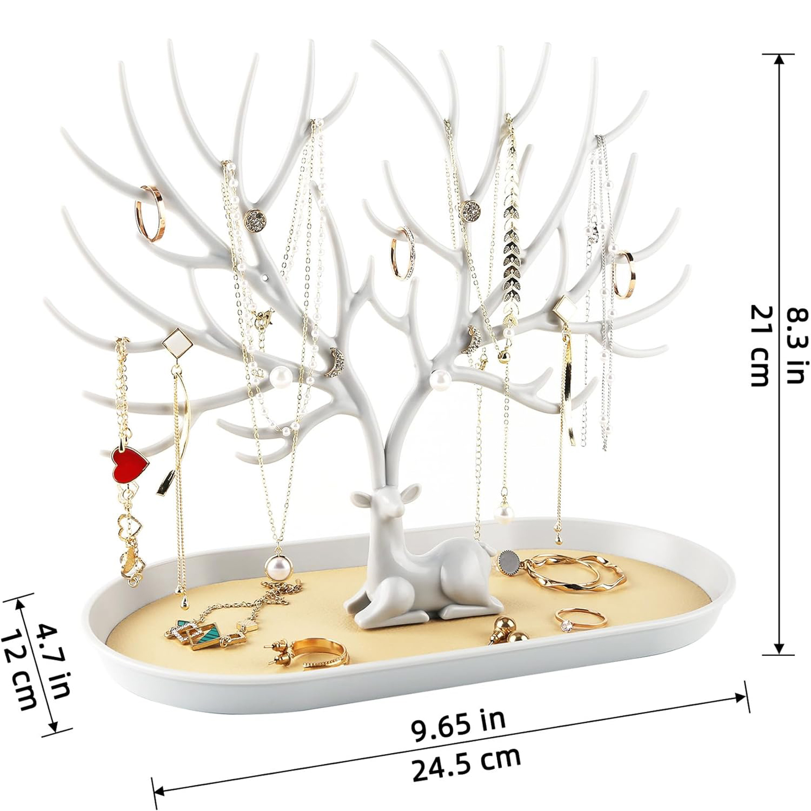 Antler Jewelry Stand – Aluminum Handle Hanging Organizer