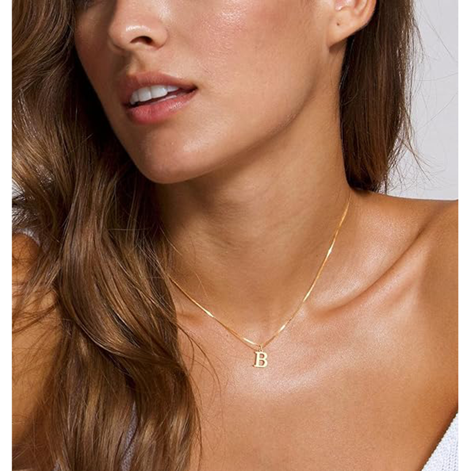 14K Gold Plated Letter Necklace -Permanent Jewelry  A-Z-Birthstone Jewelry