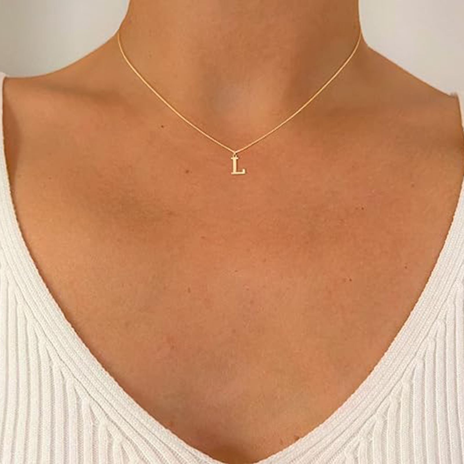 14K Gold Plated Letter Necklace -Permanent Jewelry  A-Z-Birthstone Jewelry