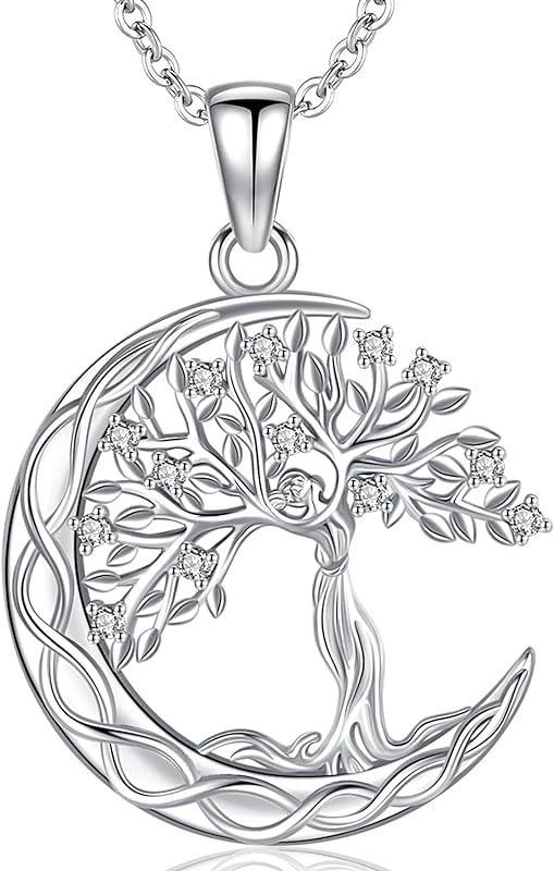 S925 Sterling Silver Tree of Life Gemstone Pendant Necklace-Birthstone Jewelry