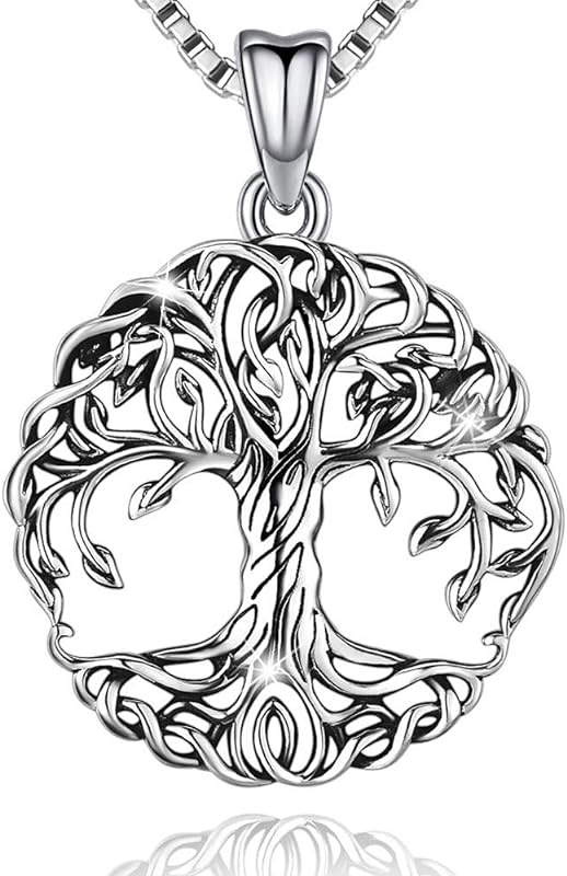 S925 Sterling Silver Tree of Life Gemstone Pendant Necklace-Birthstone Jewelry