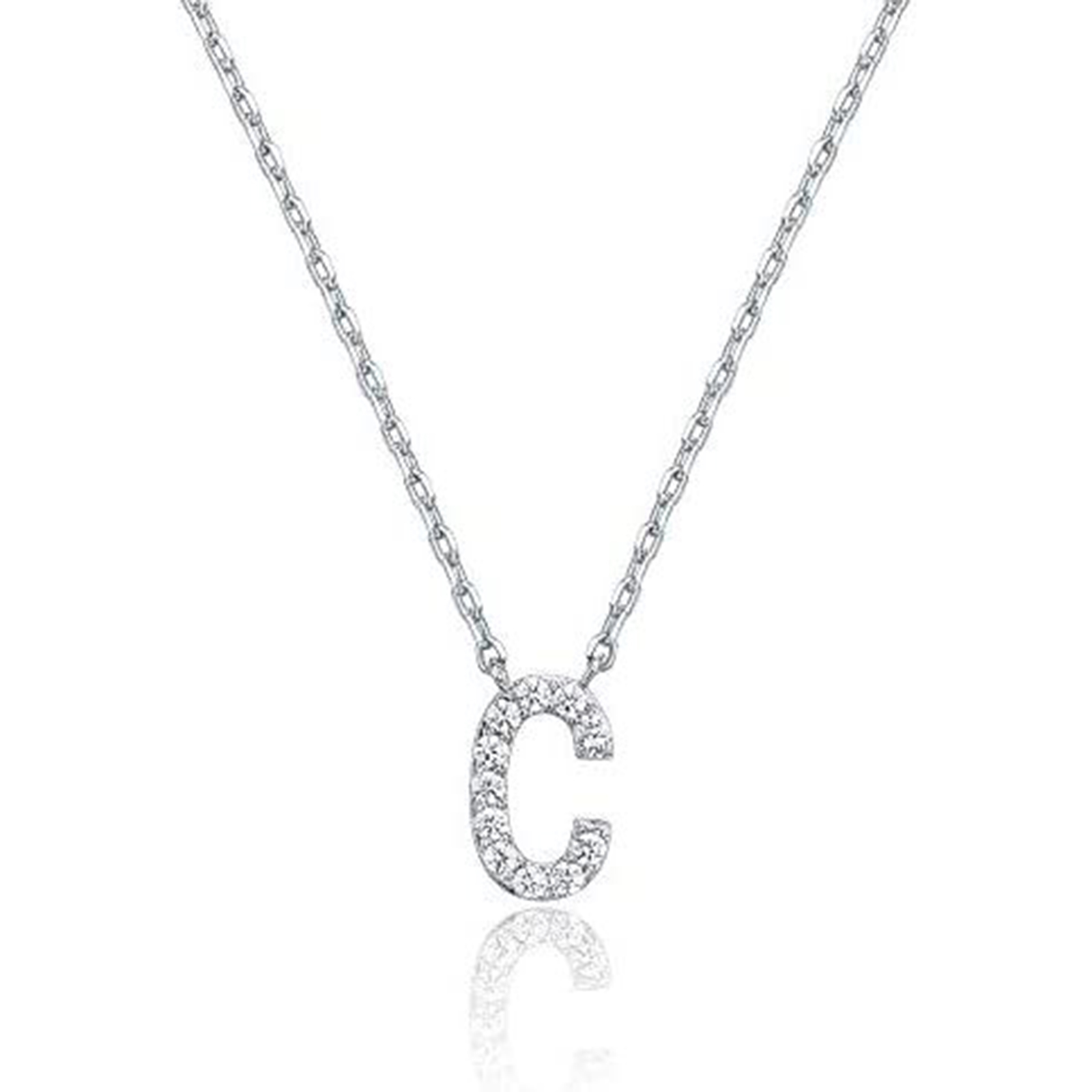 Cubic Zirconia Necklace A Letter Necklace For Her-Birthstone Jewelry