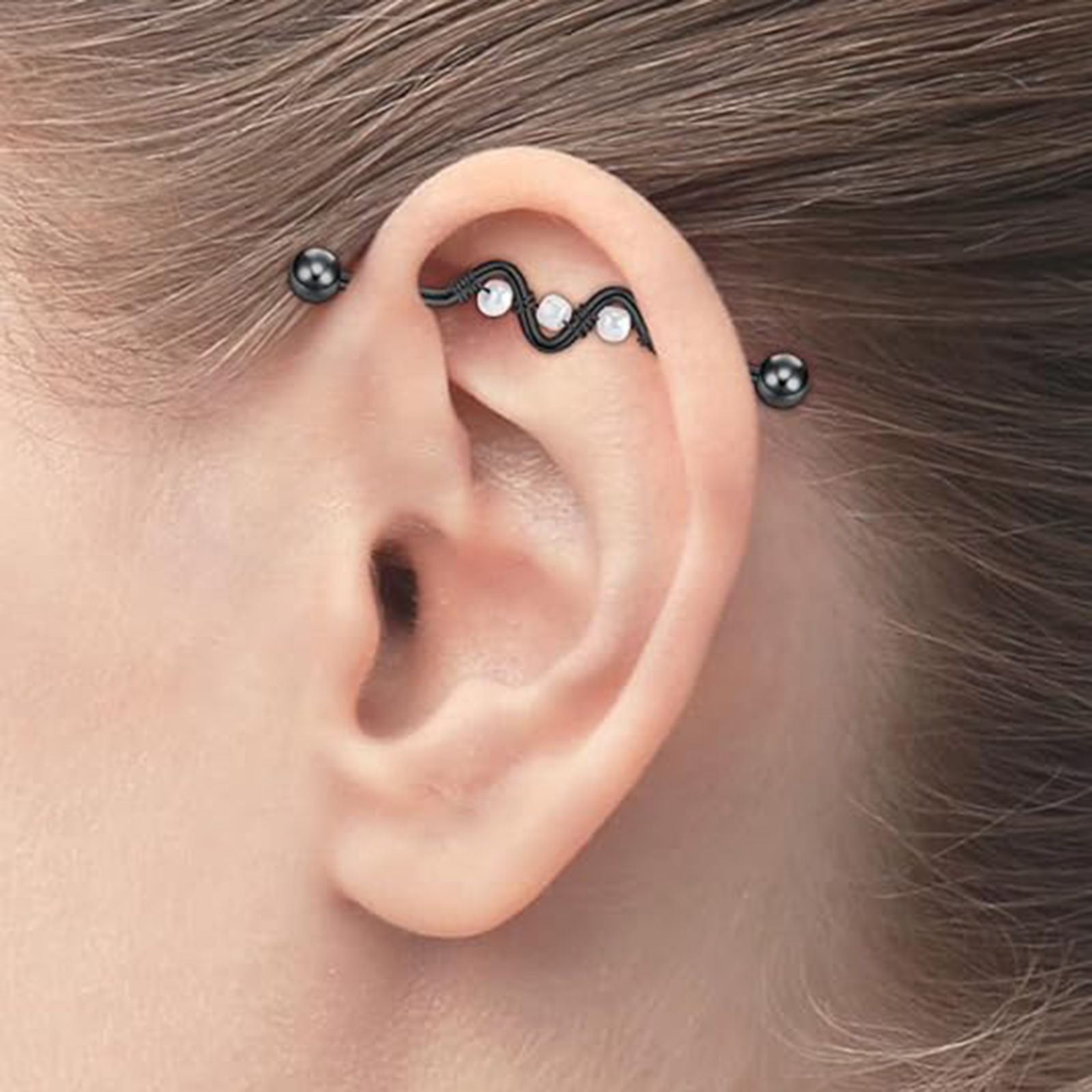 Stainless Steel Industrial Barbell Earring Cartilage Body Piercing Jewelry Piercing Bar