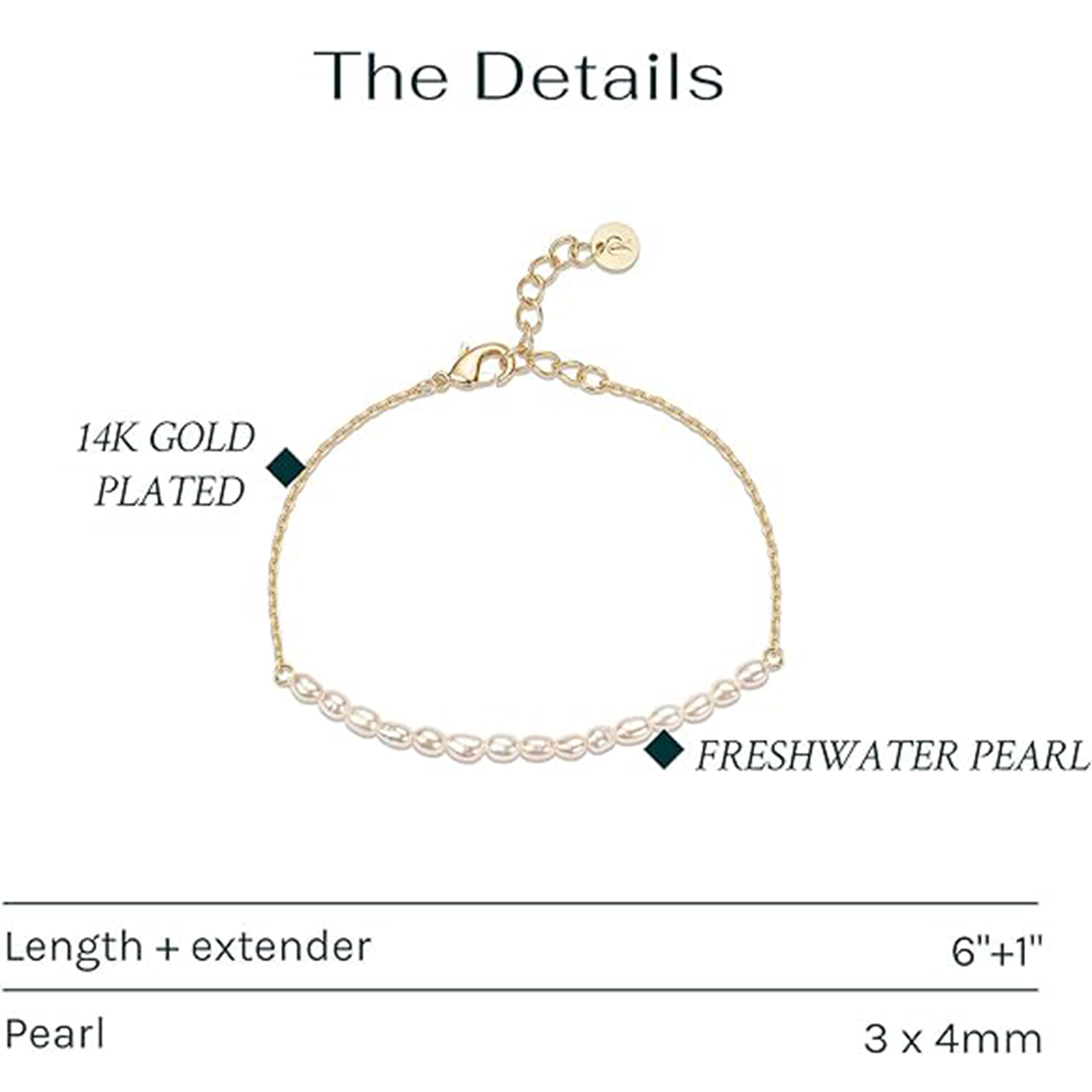 Gold Tiny Pearl Bracelet | 14K Gold Plated Freshwater Cultured Pearls 