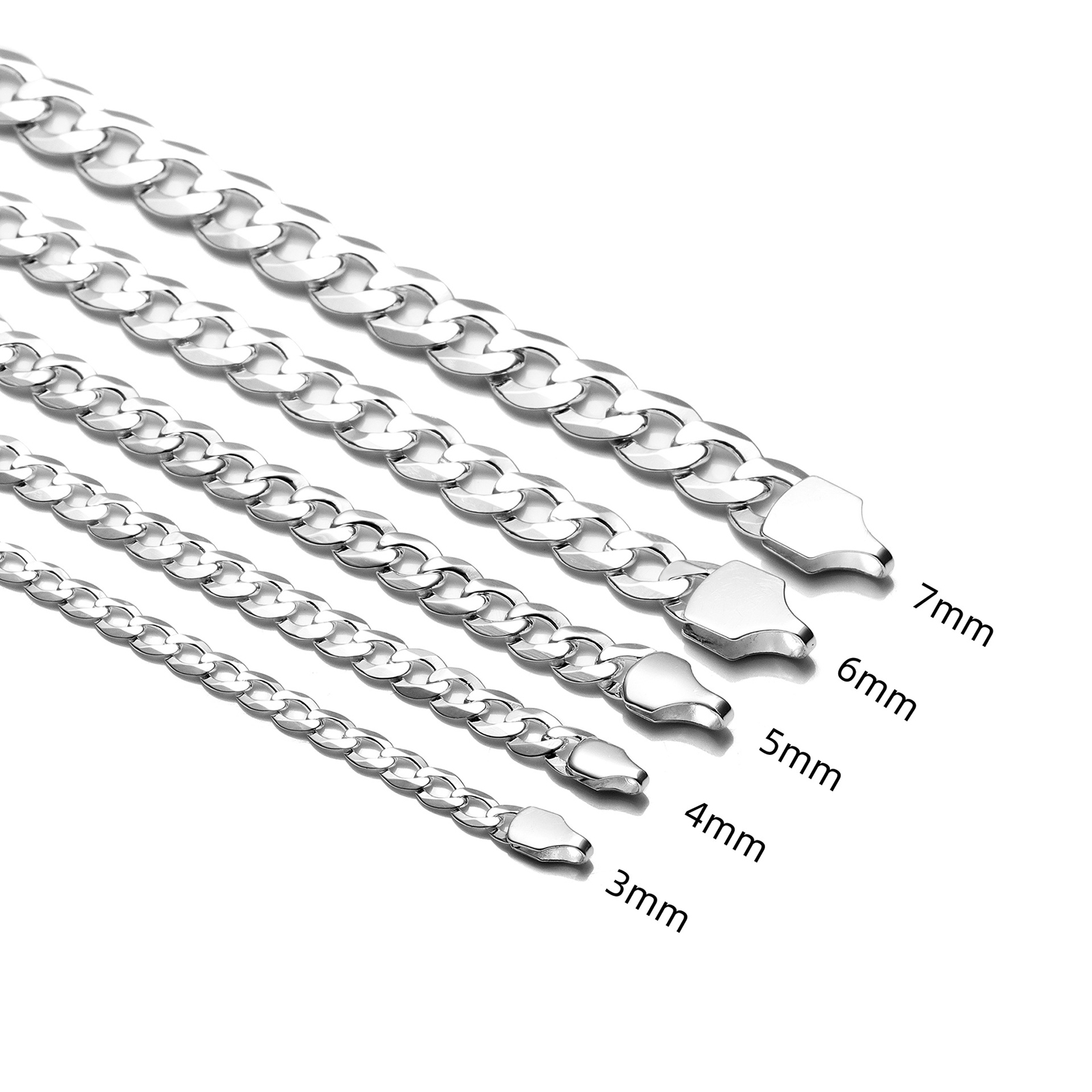 925 Sterling Silver Diamond-Cut Cuban Link Curb Chain Bracelet for Men-Birthstone Jewelry