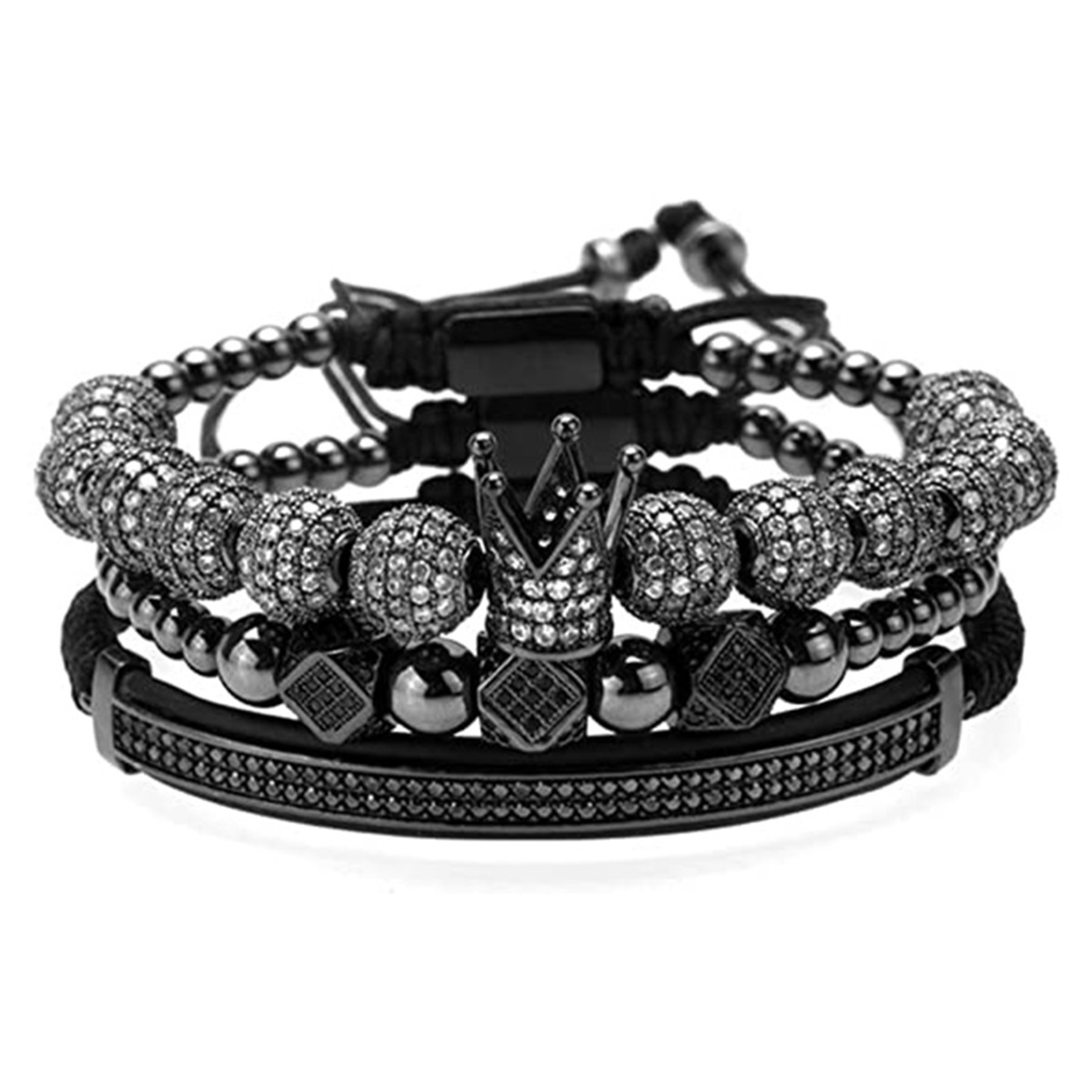 Imperial Crown King Gold  Bracelet Mens / Stainless Steel Bracelets for Men -Birthstone Jewelry