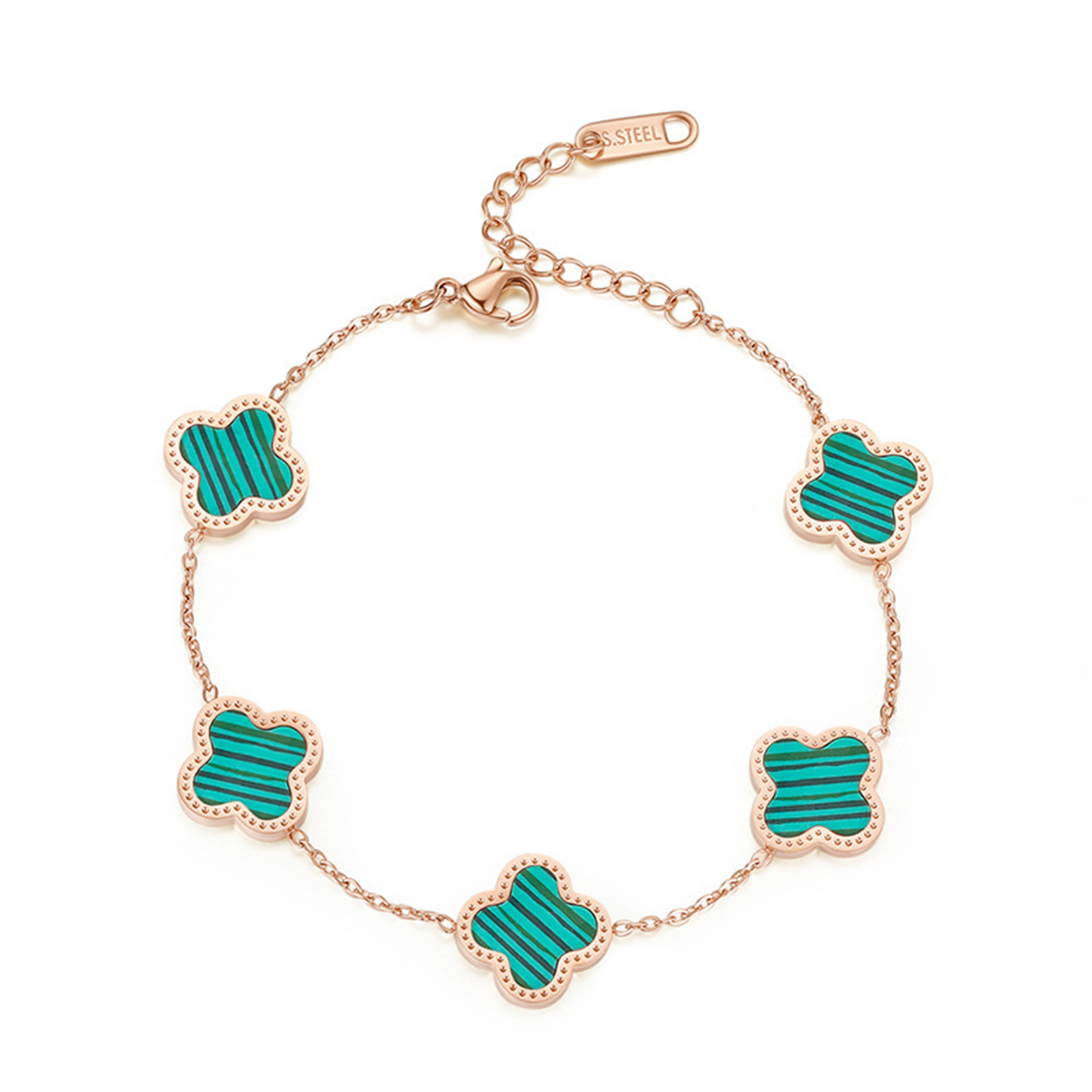 Four-Leaf Clover Five-Flower Bracelet 18k Rose Gold Bracelet