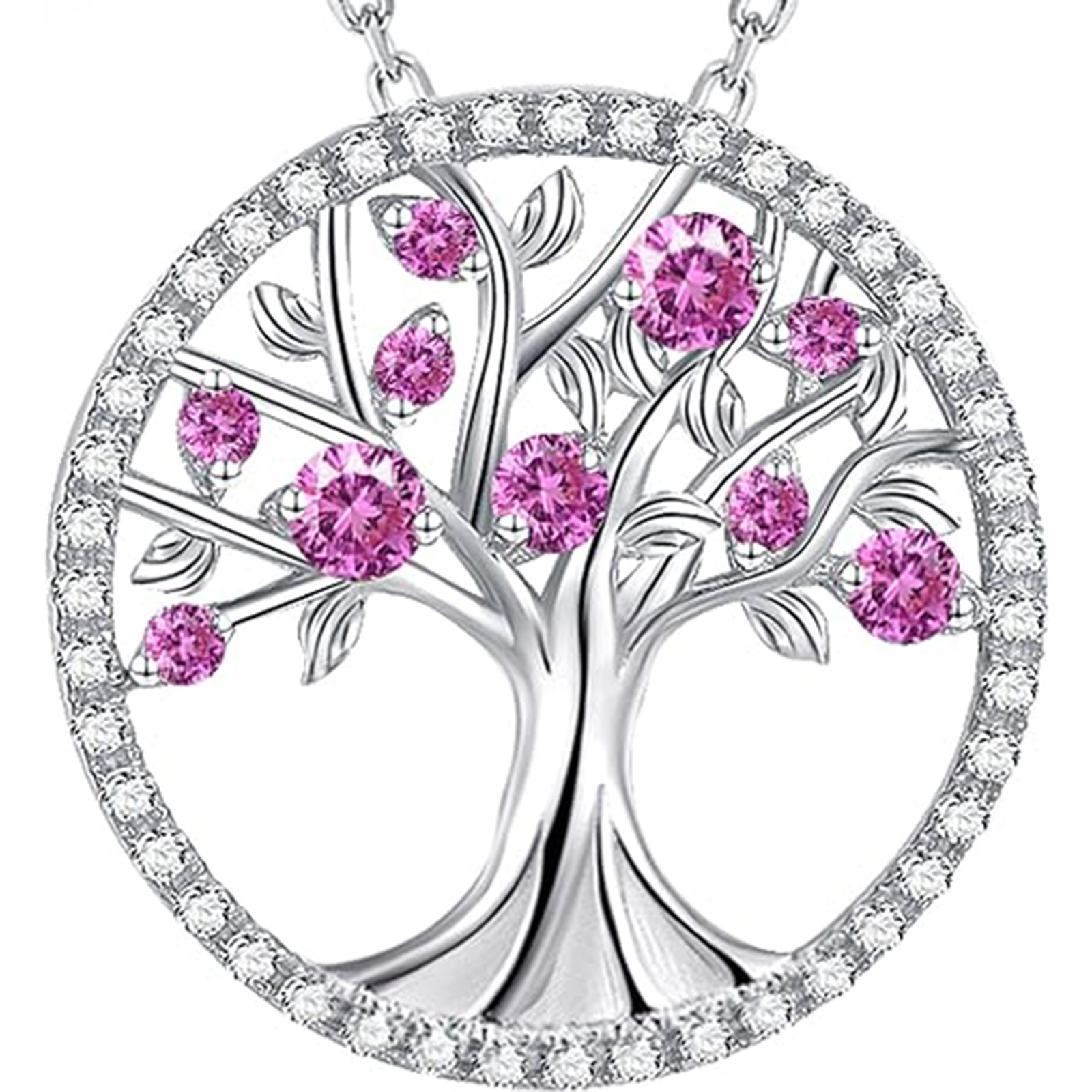Tree of Life Necklace / 925 Sterling Silver October Birthstone